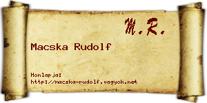 Macska Rudolf névjegykártya