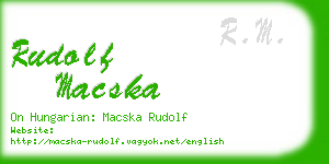 rudolf macska business card
